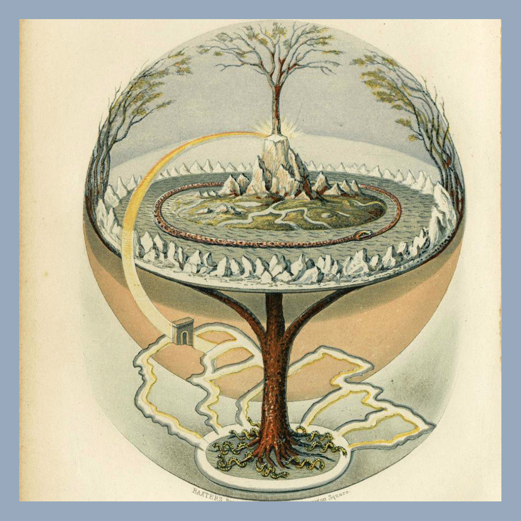 Ilustração da árvore da vida Yggdrasil